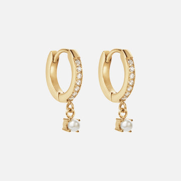 Zircon Drop Earrings 18K Gold Plated