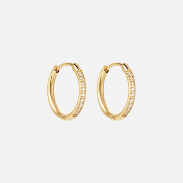 Zircon earrings 18K Gold Plated 14mm