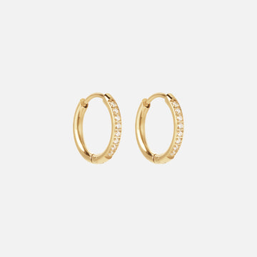 Zircon earrings 18K Gold Plated 14mm