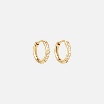Zircon øreringer 18K Forgylt 12mm