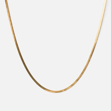 Flat Snake Necklace 18K Gold Plated 2mm