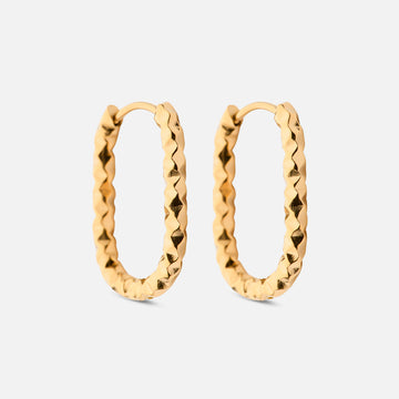 Astra Oval Hoops Earrings 18K Gold Plated