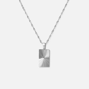 Sun Necklace Silver Colored