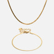 Flat Snake Necklace & Bracelet 18K Gold Plated 2mm