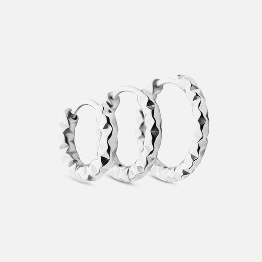 Astra Hoops Earrings 12/15/18mm Silver Colored