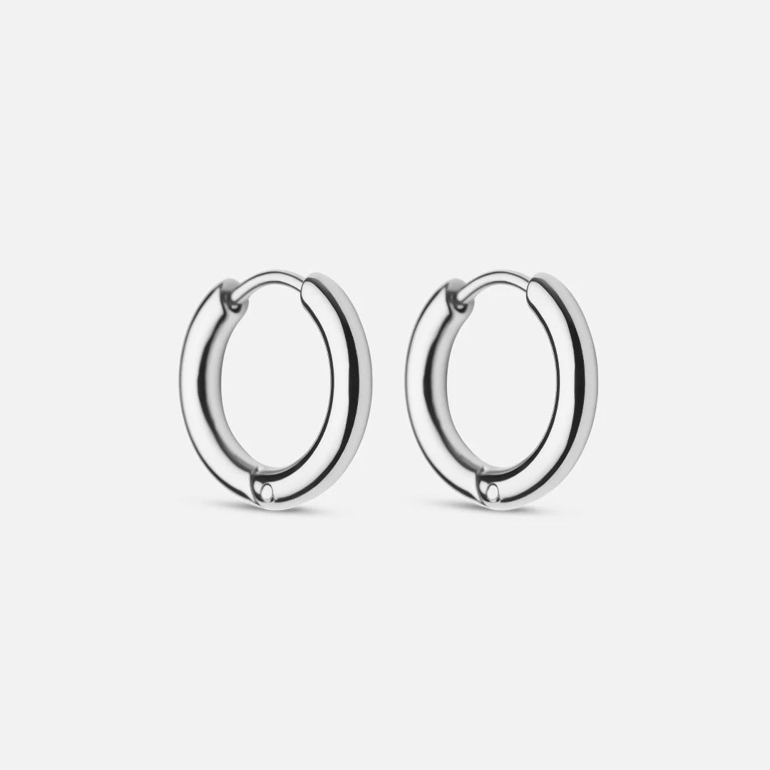 Basic Hoops Earrings Silver Colored 15mm