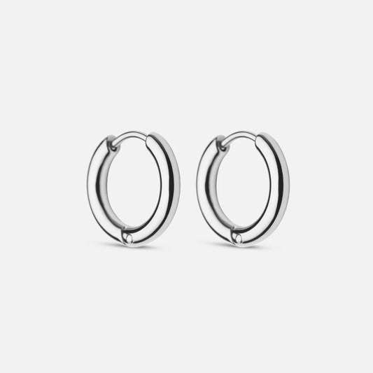 Basic Hoops Earrings Silver Colored 15mm