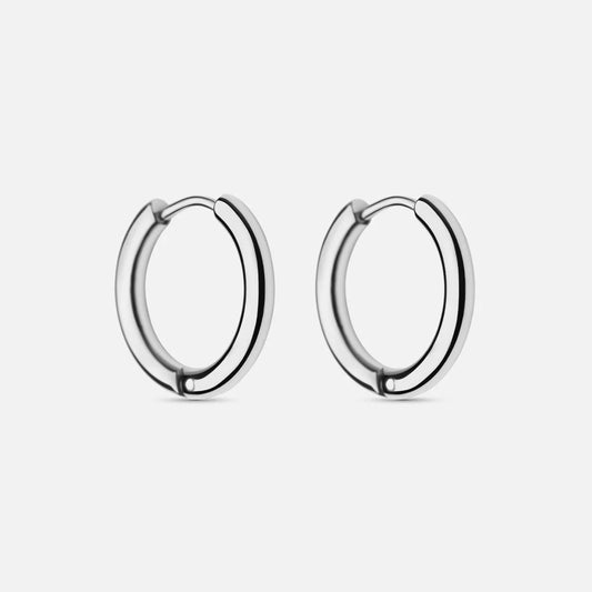 Basic Hoops Earrings Silver Colored 17mm