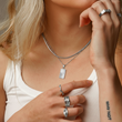 Sun Necklace Silver Colored
