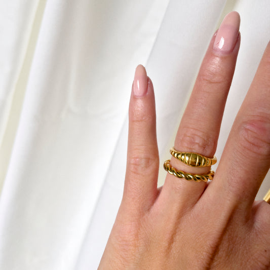 Twisted Rope Ring 18K Gold Plated