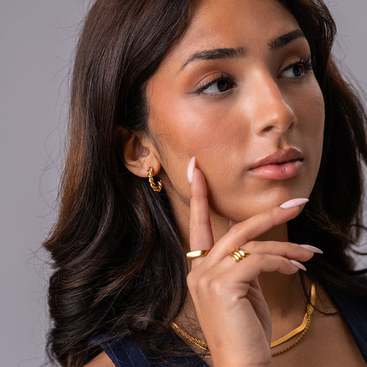 Twisted rope earrings 18K Gold Plated