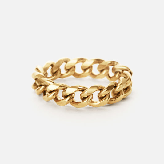 Chunky Panser Facet Ring 18K Gold Plated