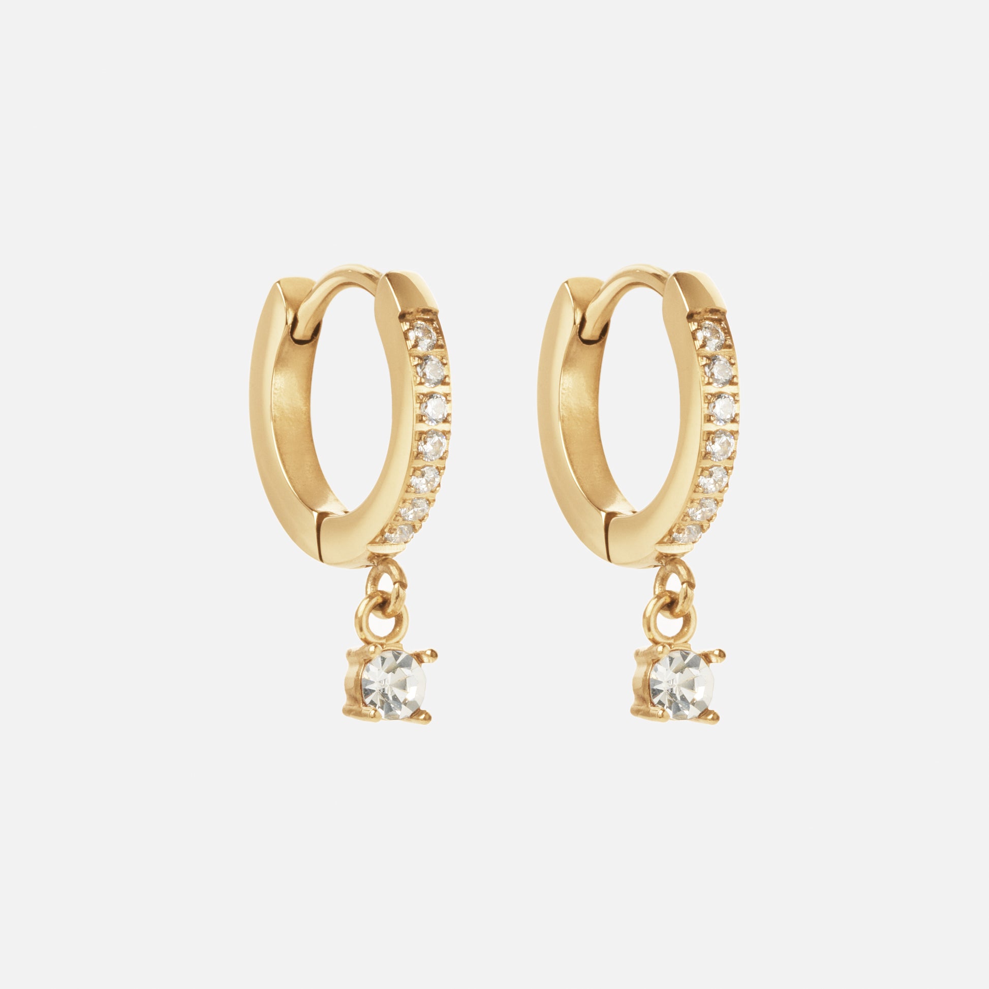 Zircon Drop Earrings 18K Gold Plated