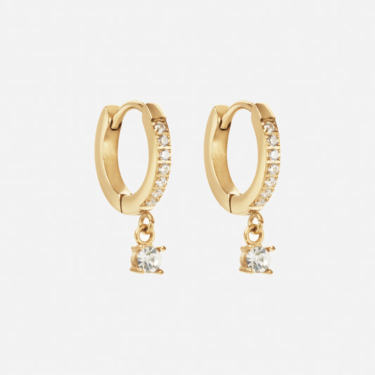 Zirkon slipper øreringer 18k Forgylt