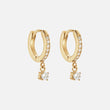 Zircon Drop Earrings 18K Gold Plated