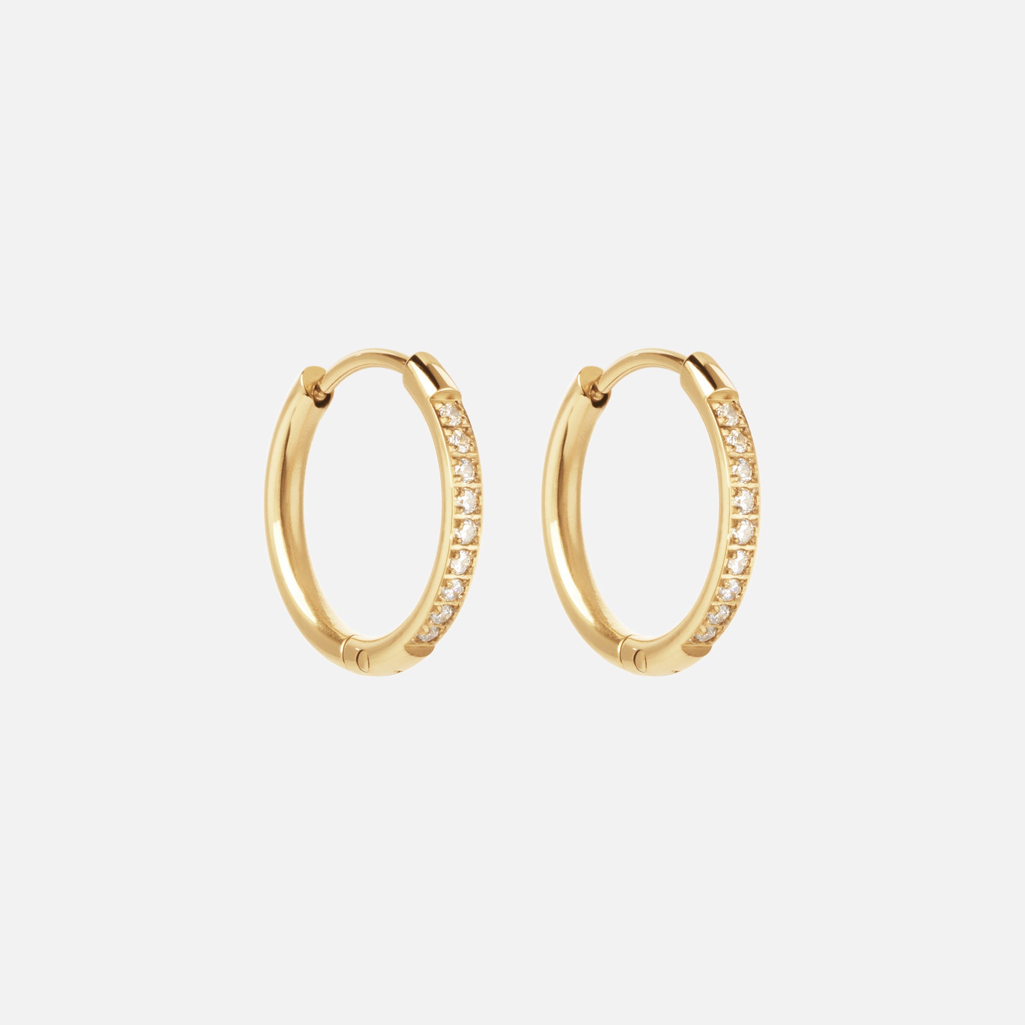 Zircon earrings 18K Gold Plated 14mm