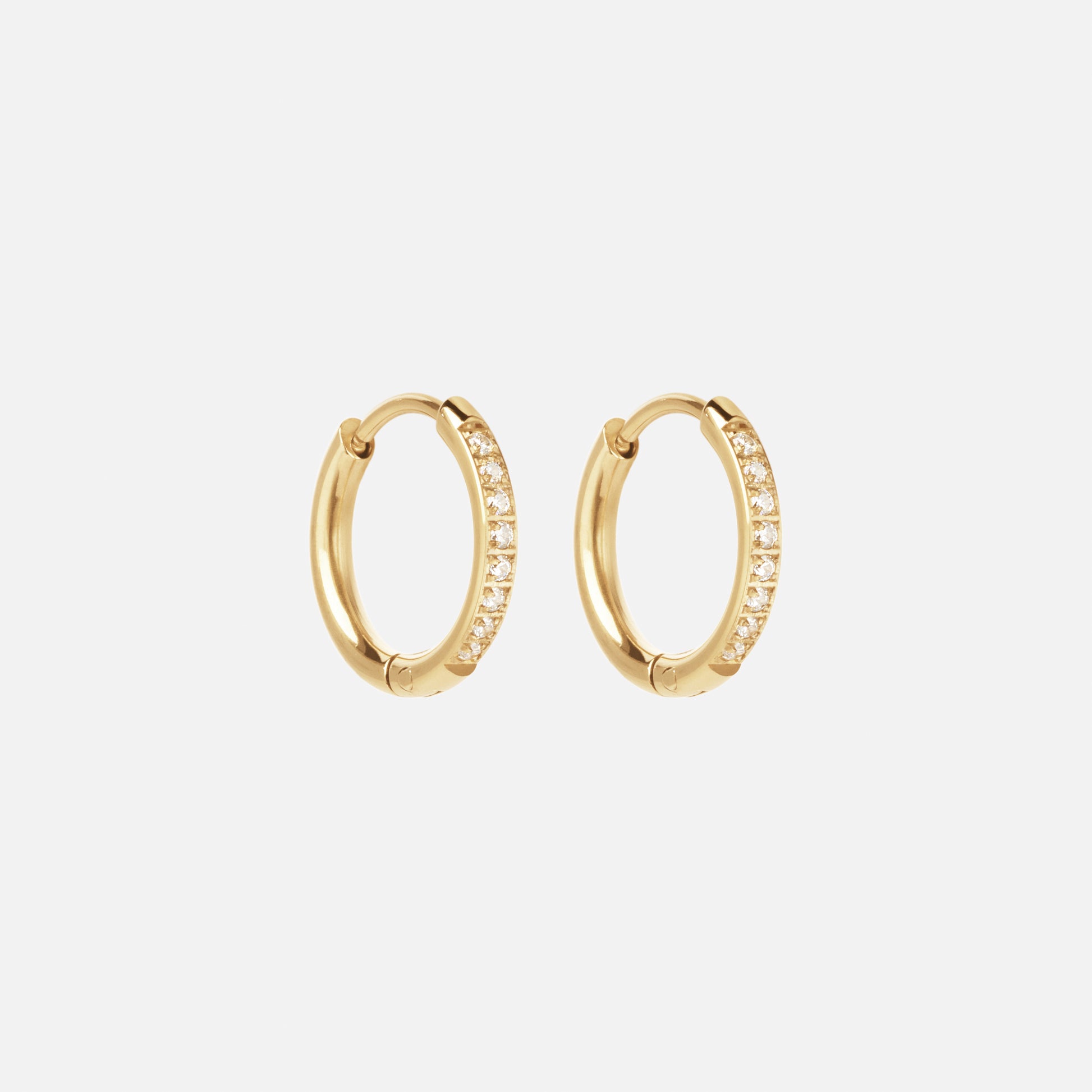 Zircon earrings 18K Gold Plated 14mm