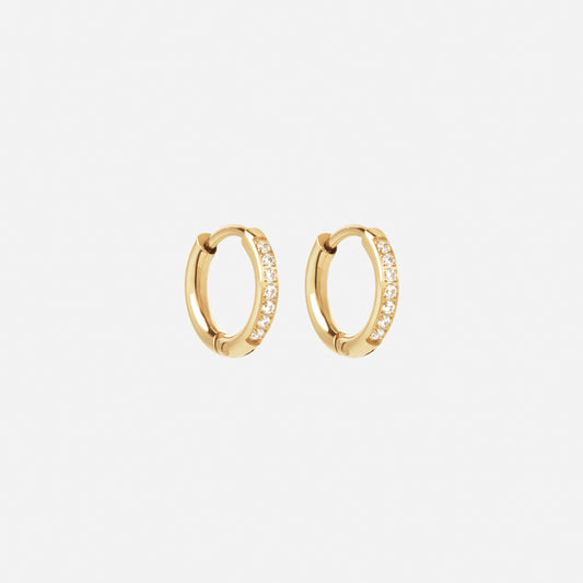Zircon øreringer 18K Forgylt 12mm