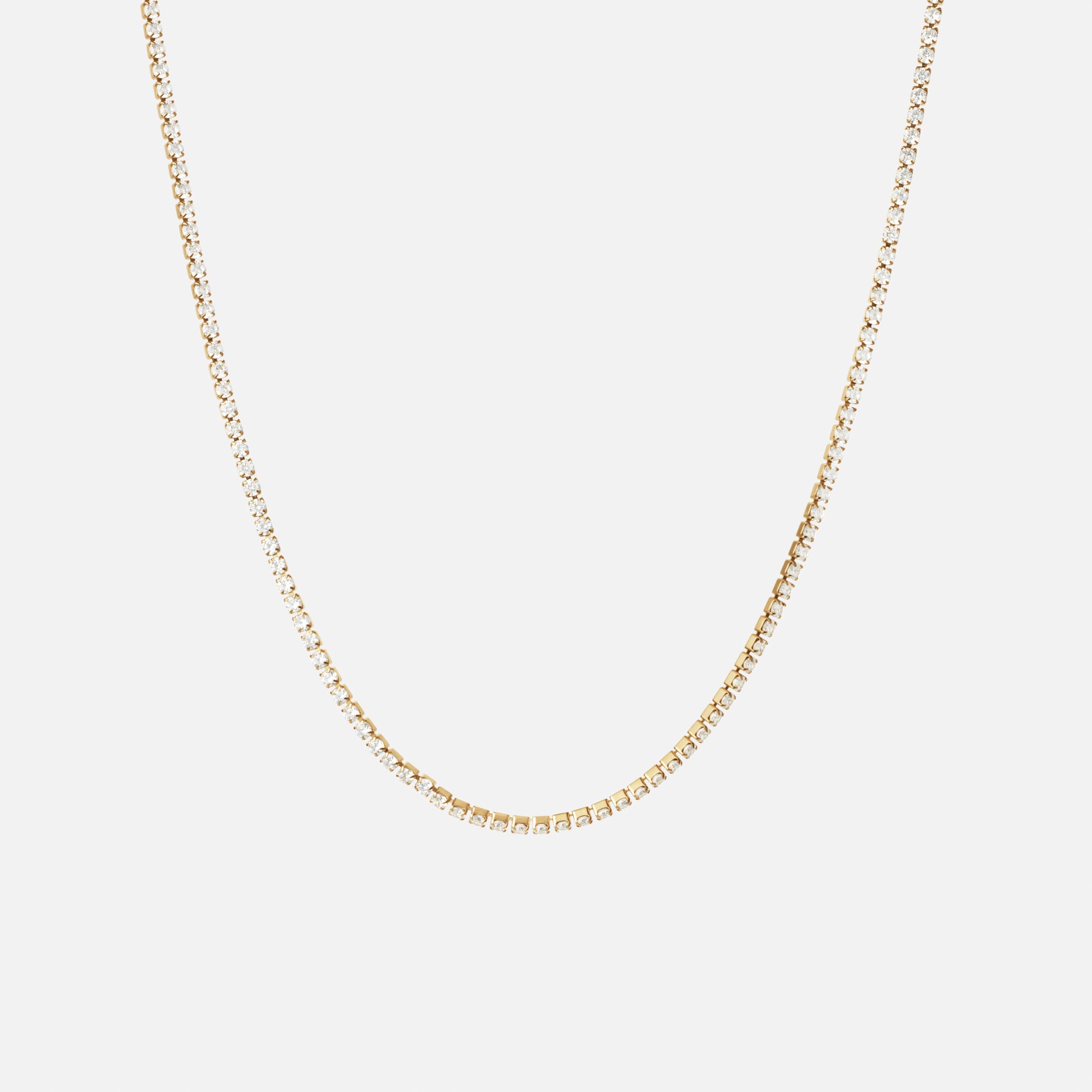 Zircon Tennis Necklace 18K Gold Plated