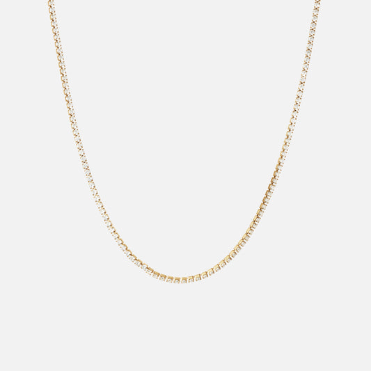 Zircon Tennis Necklace 18K Gold Plated