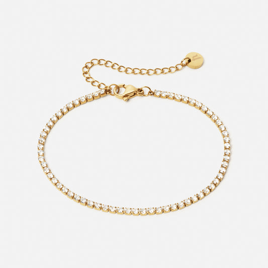 Zircon Tennis Bracelet 18K Gold Plated
