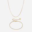 Zircon Tennis Bracelet + Necklace 18K Gold Plated