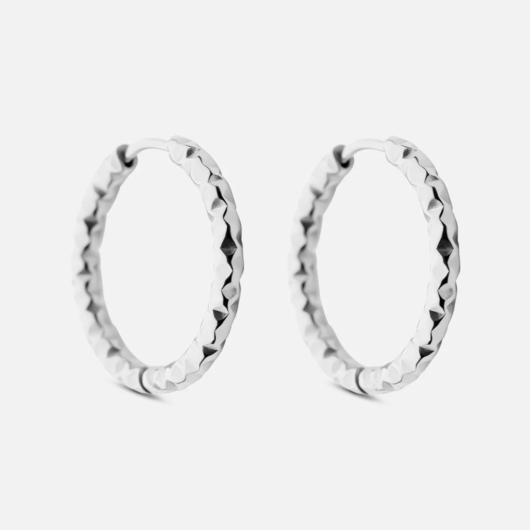 Astra Hoops Earrings Silver Colored 22mm
