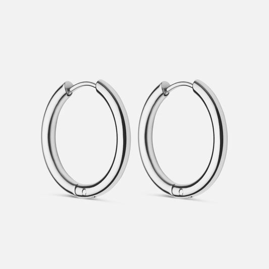 Basic Hoops Earrings Silver Colored 21mm
