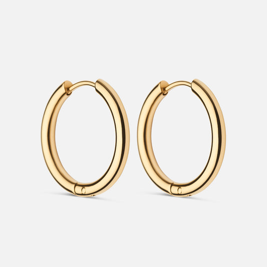 Basic Hoops earrings 18K Gold Plated 21mm