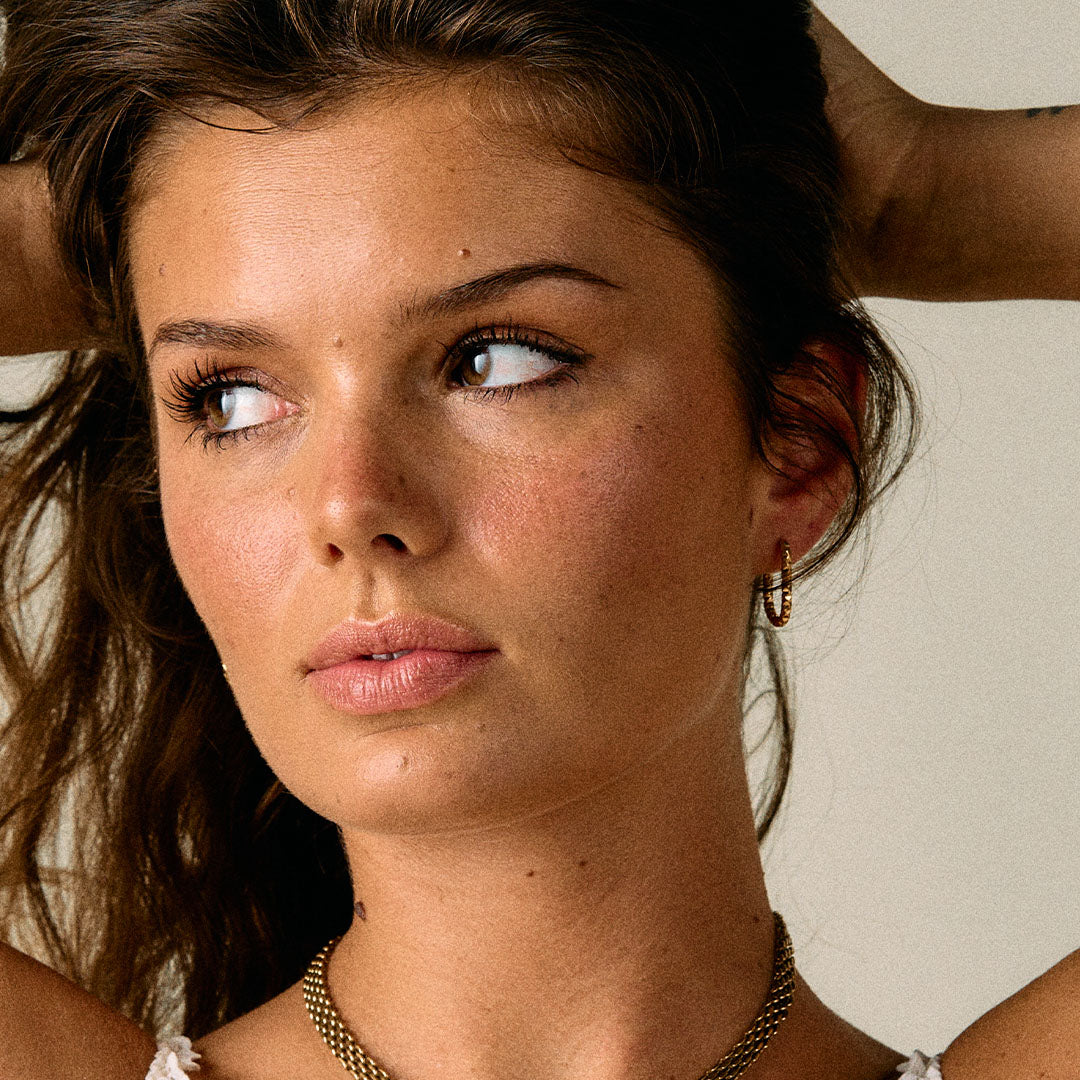 Astra Oval Hoops Earrings 18K Gold Plated