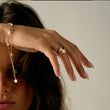 Stor sol signert rund ring 18k Forgylt