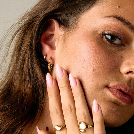 Astra Hoops Earrings 18K Gold Plated 12/15/18mm