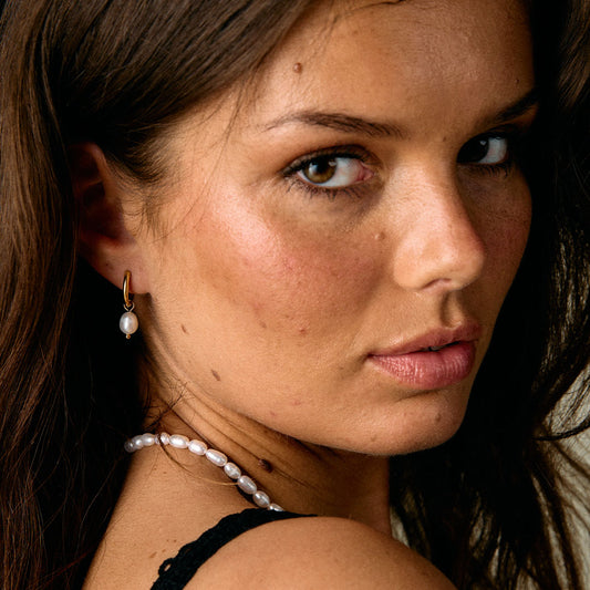 Pearl hoops ferskvannsperler 18k Forgylt 14mm