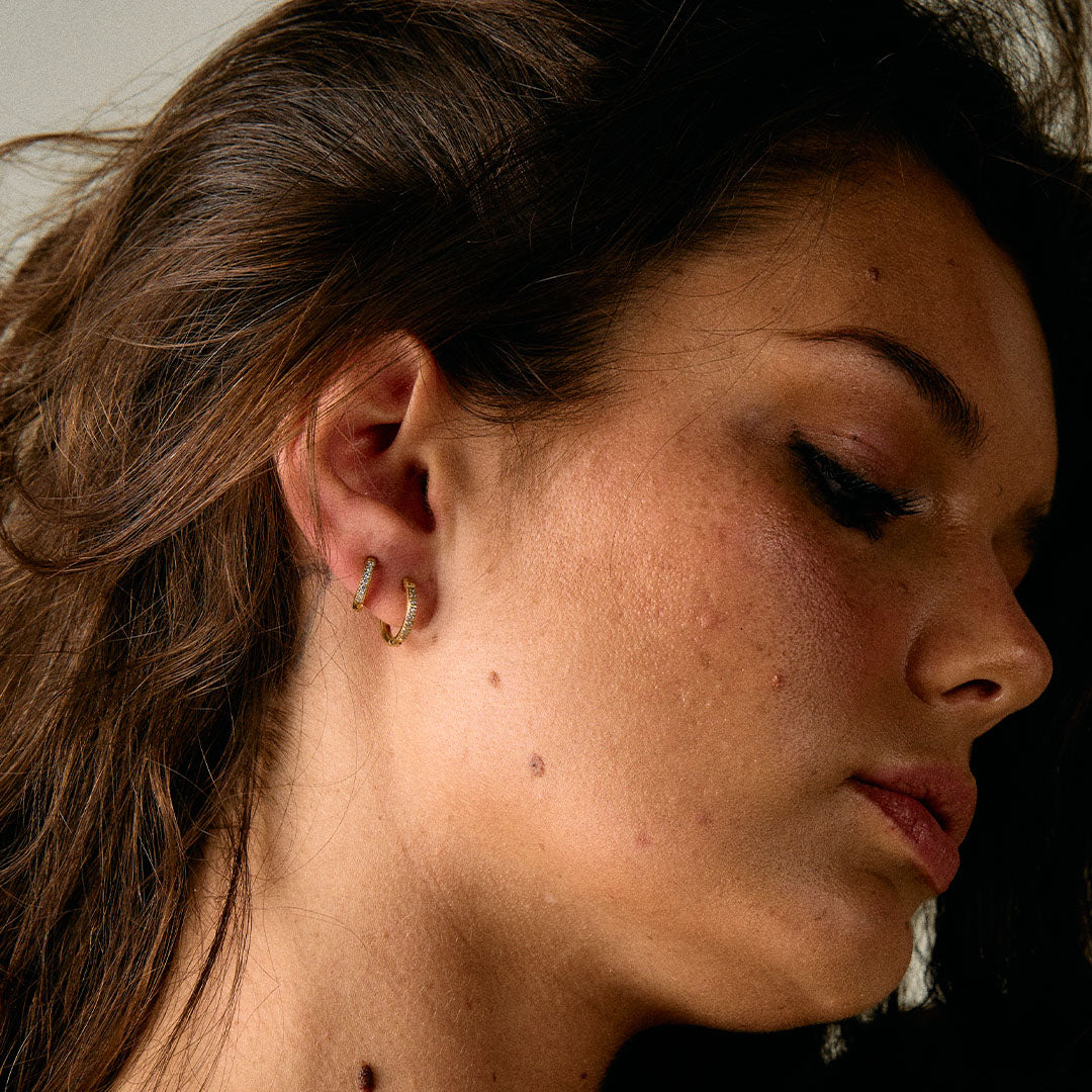 Zircon earrings 18K Gold Plated