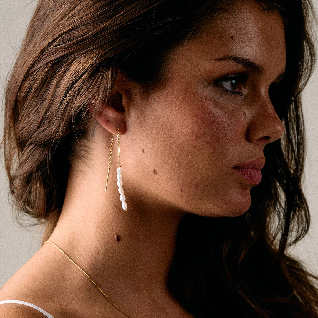 Moonlit DROPS Pearl earrings 18K Gold Plated