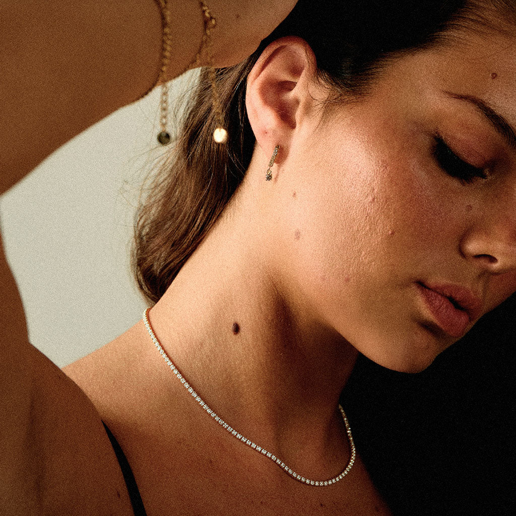 Zircon Tennis Necklace 18K Gold Plated