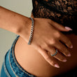 Chunky Panser Facet Ring Silver Farget