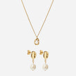 Melted Pearl Necklace + Melted Drop Pearl Earrings 18k Gold Plated