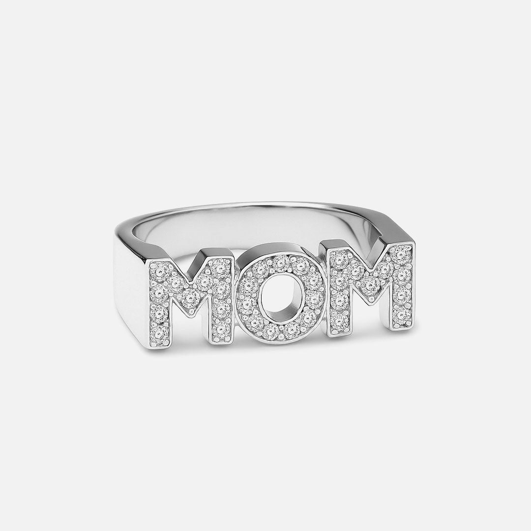 Mom Zirkon Ring Justerbar Sølvfarvet - Josephine Nord