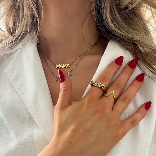 Mom Ring Adjustable 18K Gold Plated