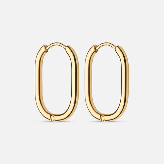 Oval hoops 18K Gold Plated 20mm