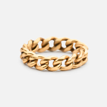 Chunky Panser Facet Ring 18k Forgylt