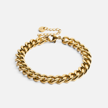 Panser facet armbånd 18k guldbelagt 8mm - Josephine Nord