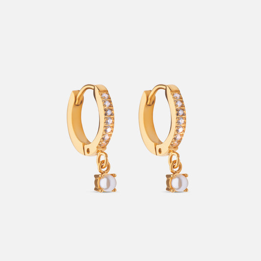 Zircon Drop Earrings 18K Gold Plated