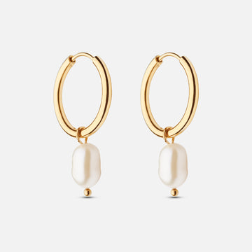 Perle Hoops Ferskvandsperler 18K Guldbelagt - Josephine Nord