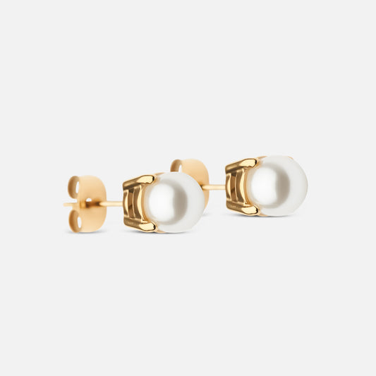 Moonlit drops pearl nozzle earrings 18K Gold Plated