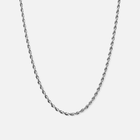 Twisted Rope necklace Silver Colored 2mm