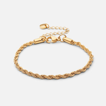 Twisted Rope Armbånd 18K Guldbelagt 3mm - Josephine Nord