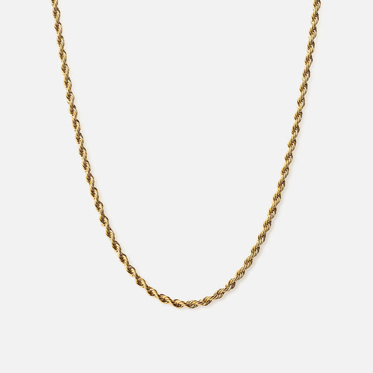 Twisted Rope necklace 18K Gold Plated 2mm
