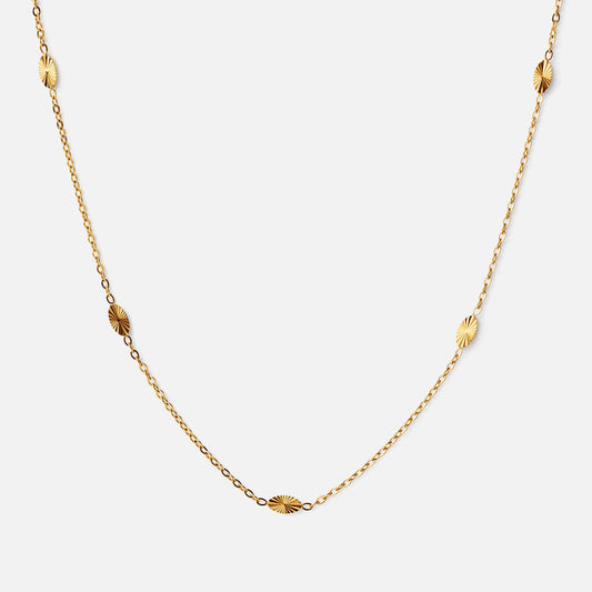 Scattered Oval Sun Necklace 18K Gold Plated